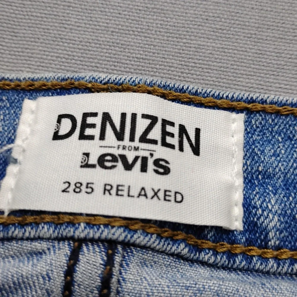 Denizen from Levi's 285 Relaxed Fit Jeans Mens 42x30 Light Wash Blue Denim